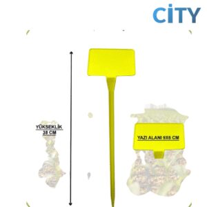 Bitki Etiketi Kazığı Sarı – Sera ve Topraksız Tarım Ekipmanı | Hidroponik City