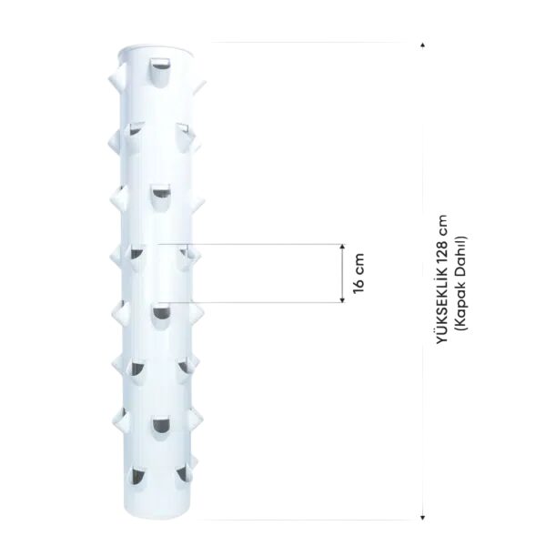 Dikey Kule 40 Gözlü Topraksız Tarım Hobi Seti – Avrupa Modeli | Hidroponik City - Görsel 4