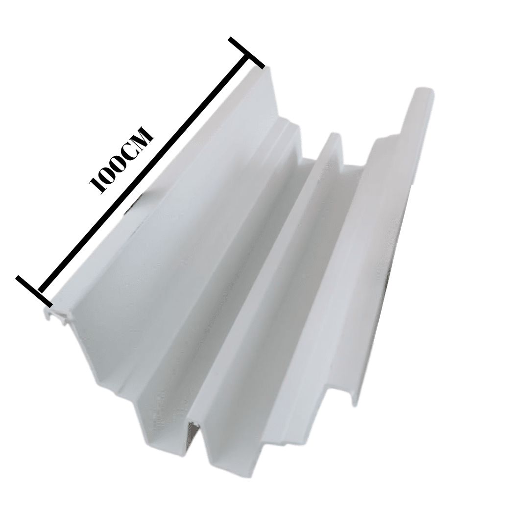 Çift Oluk Beyaz Çilek Kanalı 1m – Orijinal PVC 1. Kalite - Görsel 2
