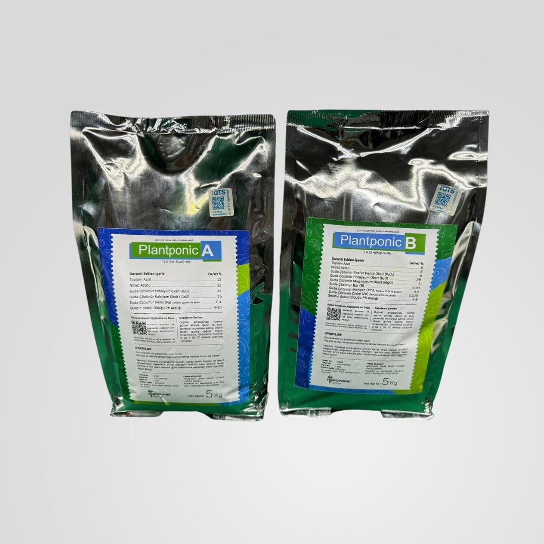 Plantponic | Topraksız Tarım A+B 5kg / 20 L | Profesyonel Hidroponik Gübre